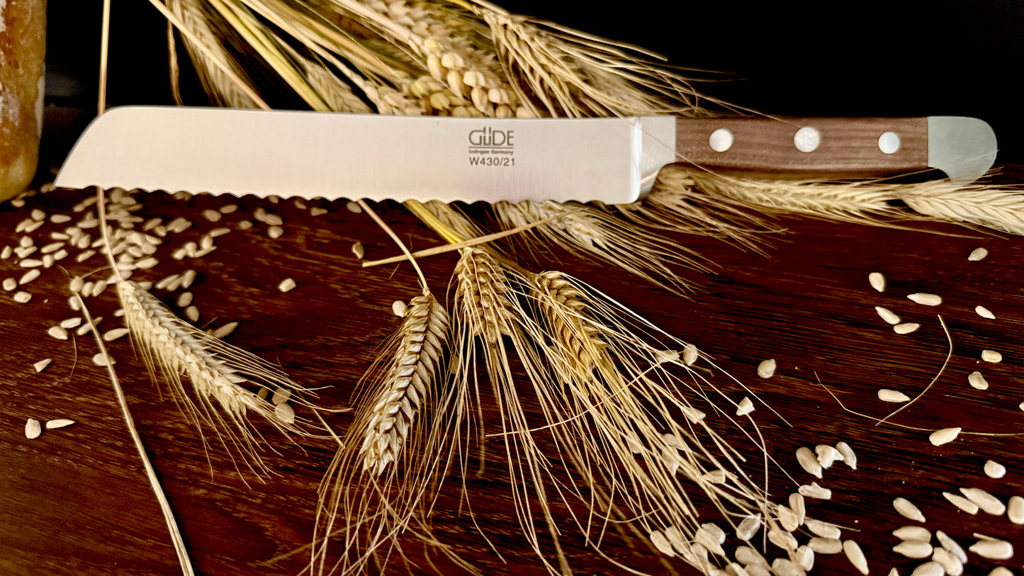 Güde bread knife Alpha walnut (blade length: approx. 21 cm)