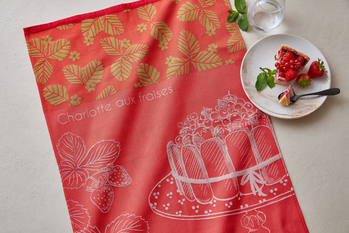 Jacquard-Geschirrtuch „Charlotte aux Fraises”