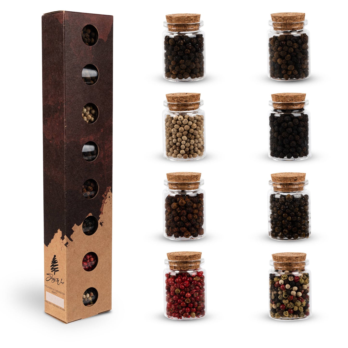 SIMPLY WOOD 8 Handverlesenes Pfeffersorten Set