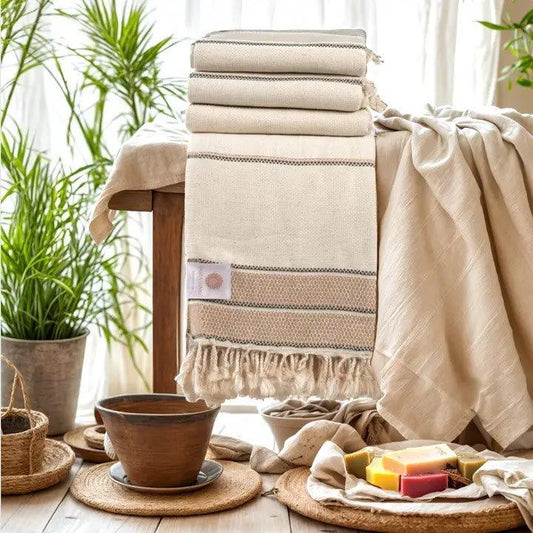 Beach towel, sauna towel, hand towel, bath towel 50% linen 50% cotton 100x180 cm
