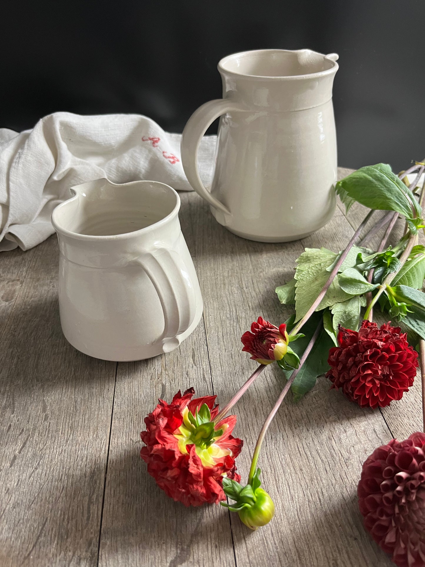 Krug 2er Set breite (klein & groß) handgetöpfert