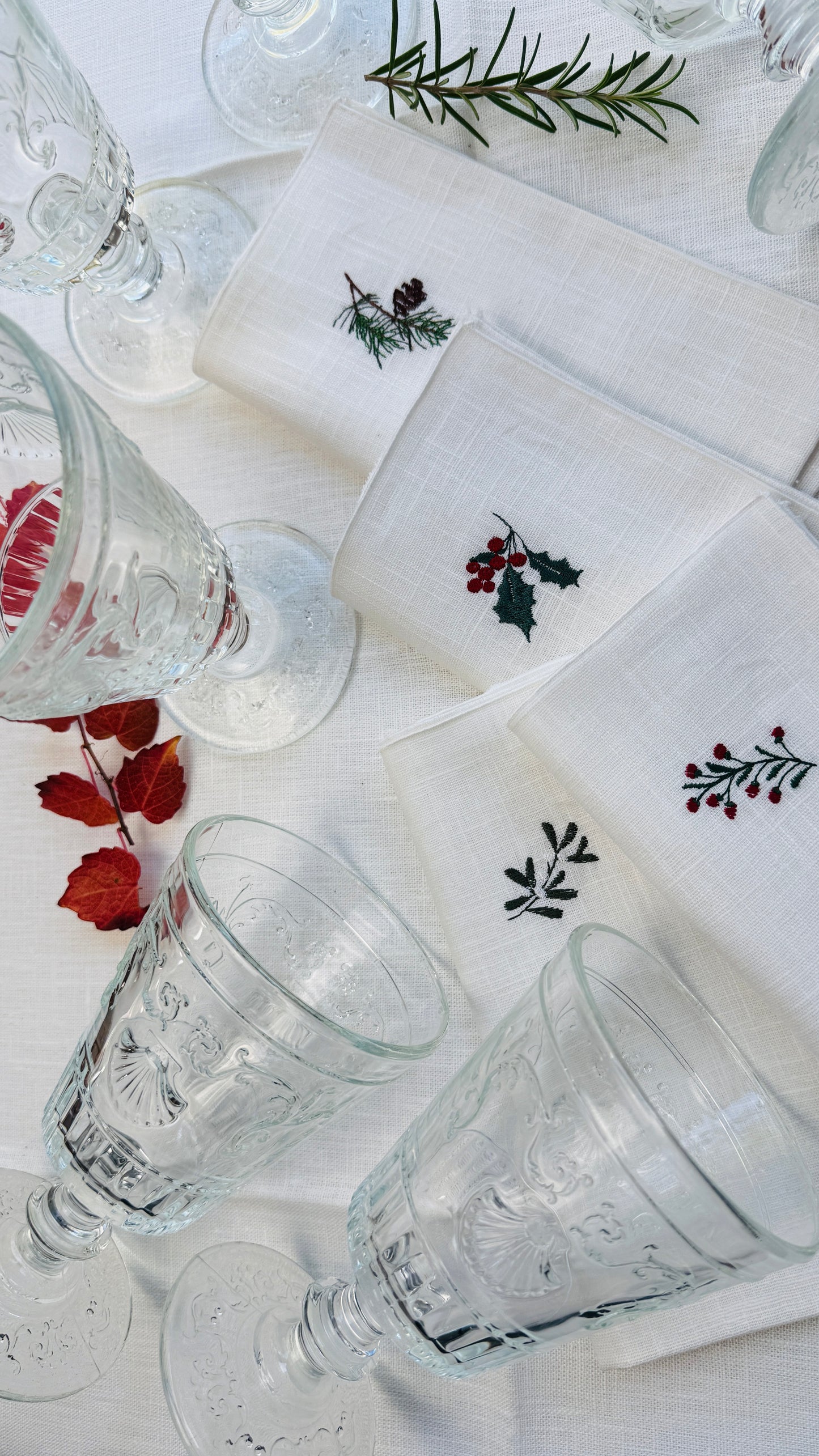 Geschenkset La Rochère Versailles 6 Gr. Weingläser & 4 Leinenservietten