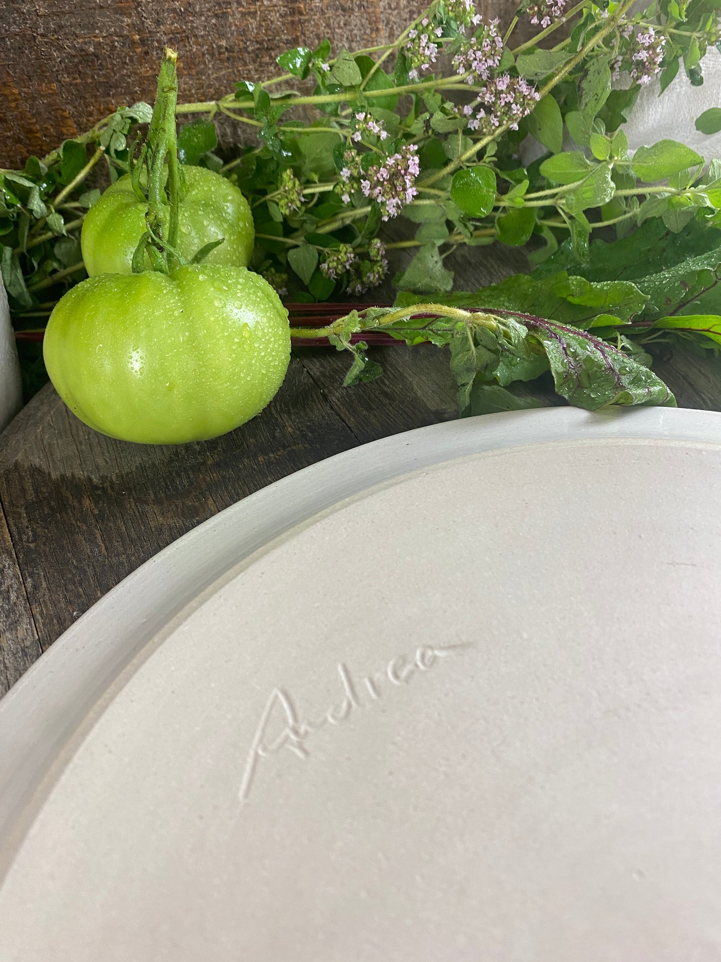 Large plate, set of 2, hand-made studio special edition
