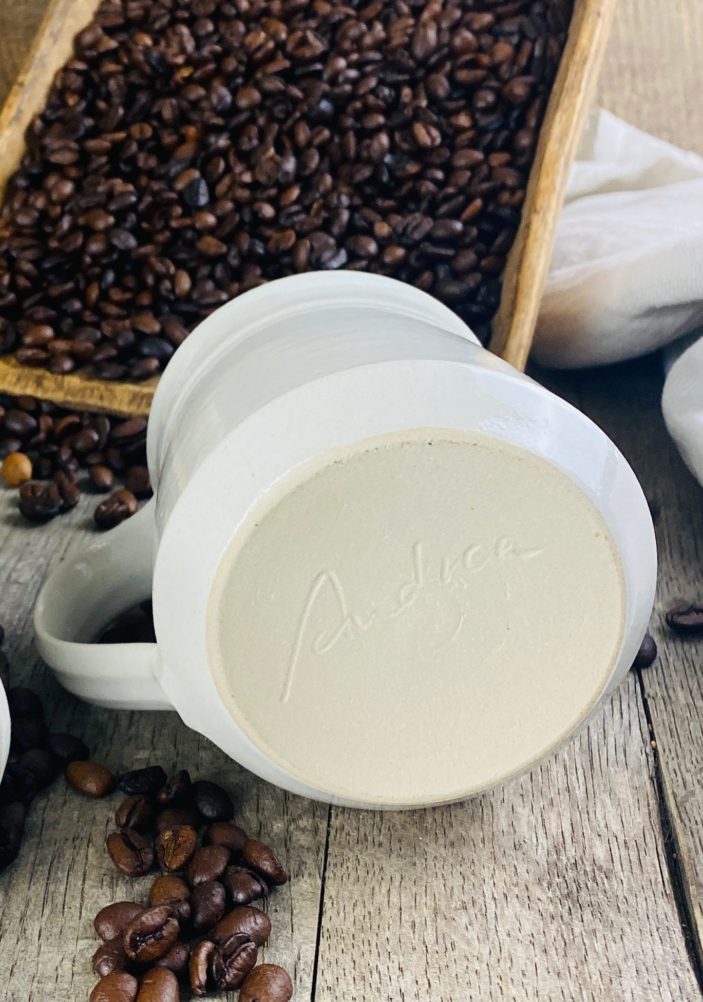 Tasse 2er Set handgetöpfert mit Henkel - Atelier Andrea