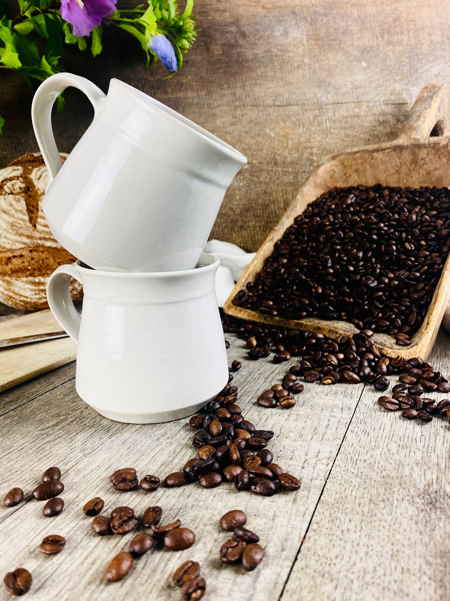 Tasse 2er Set handgetöpfert mit Henkel - Atelier Andrea