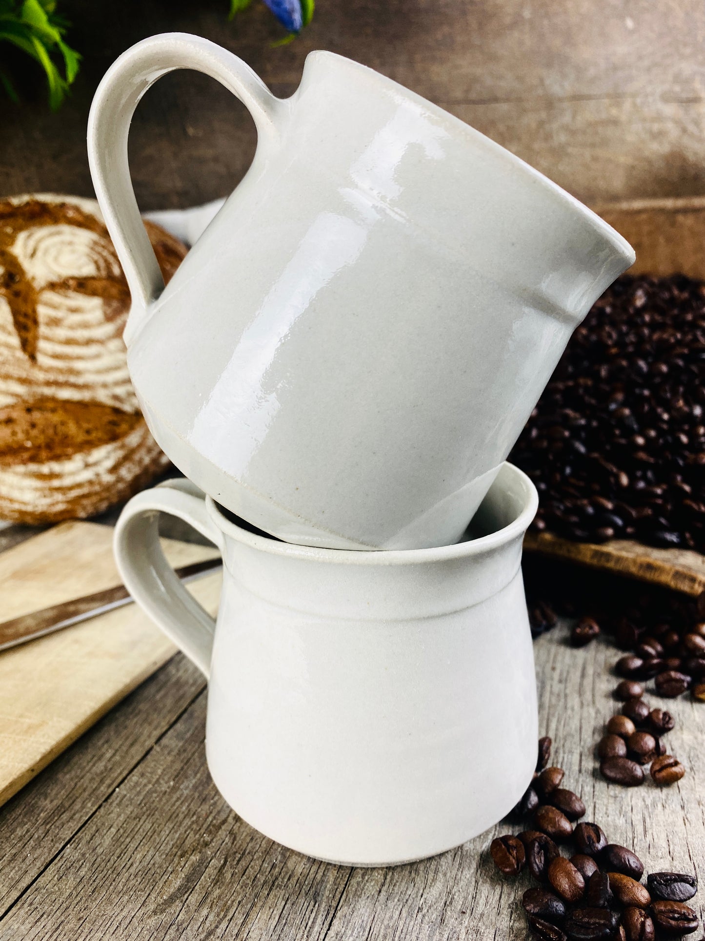 Tasse 2er Set handgetöpfert mit Henkel - Atelier Andrea