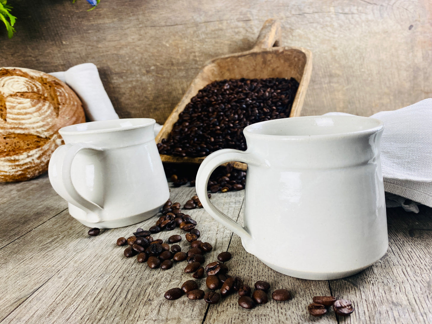 Tasse 2er Set handgetöpfert mit Henkel - Atelier Andrea
