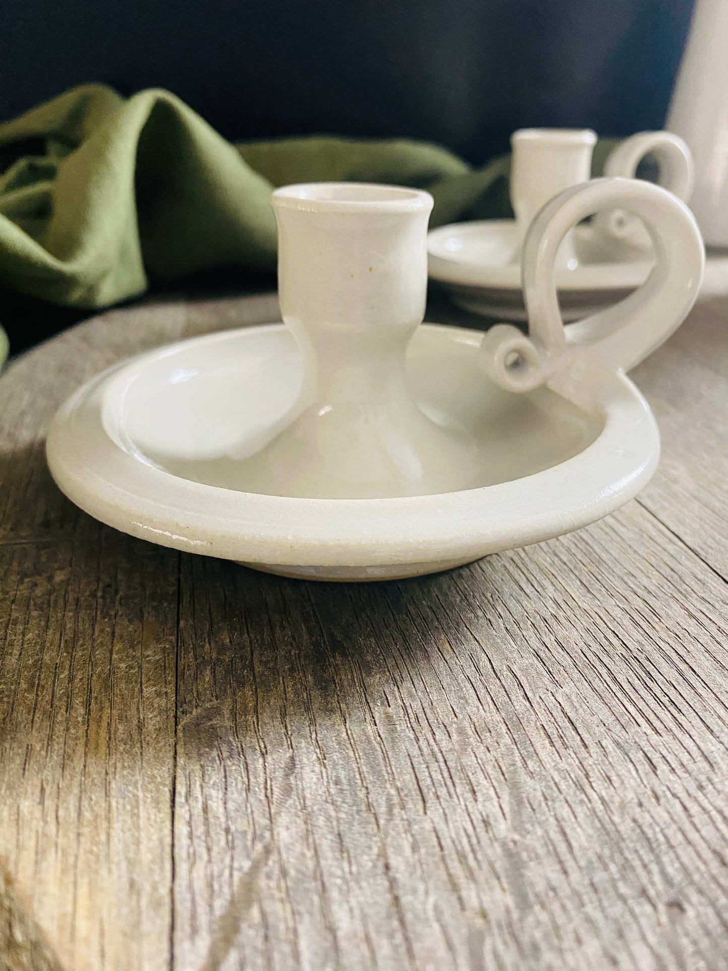 Candlesticks set of 2 hand-made with handle