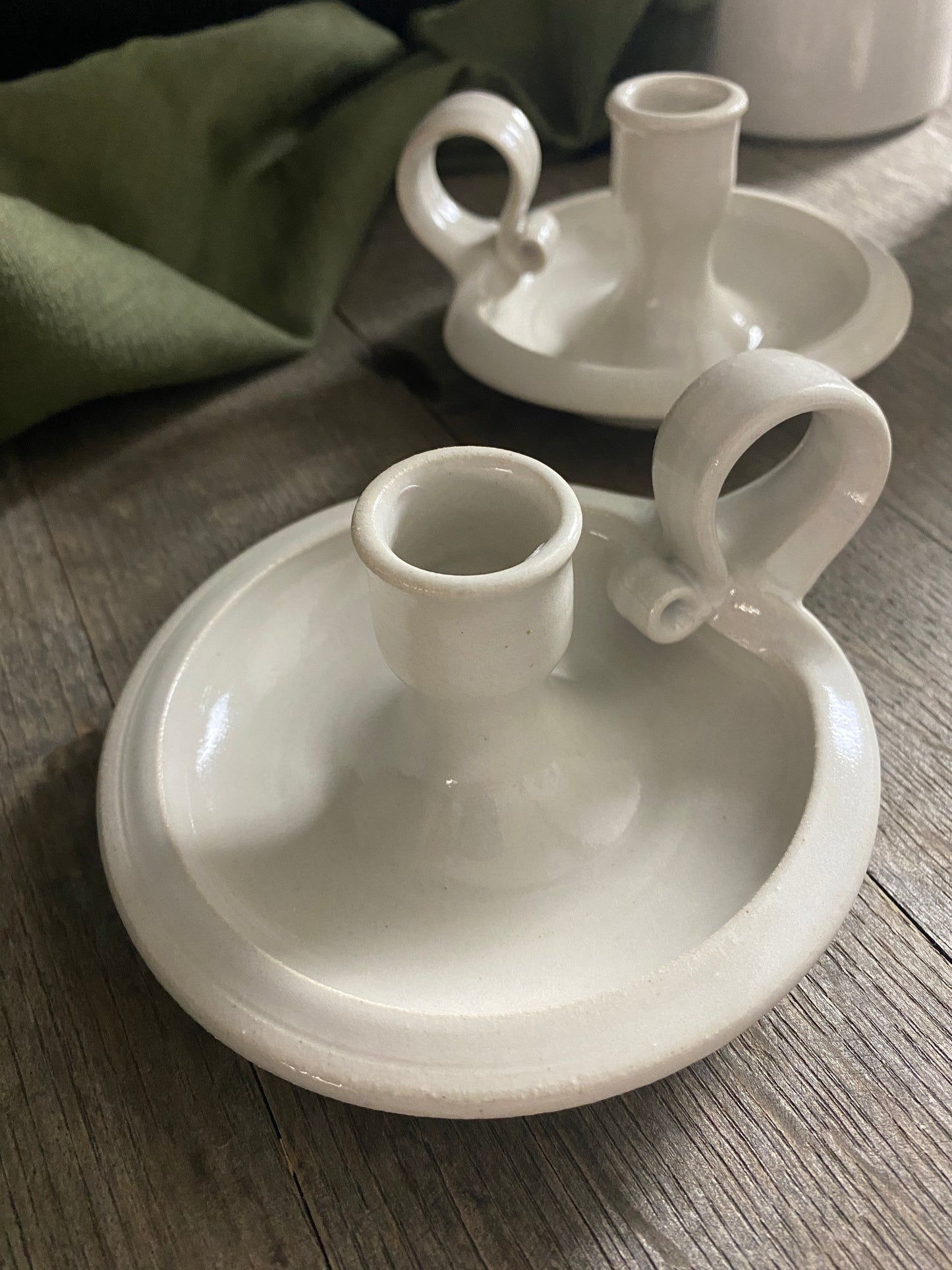 Candlesticks set of 2 hand-made with handle