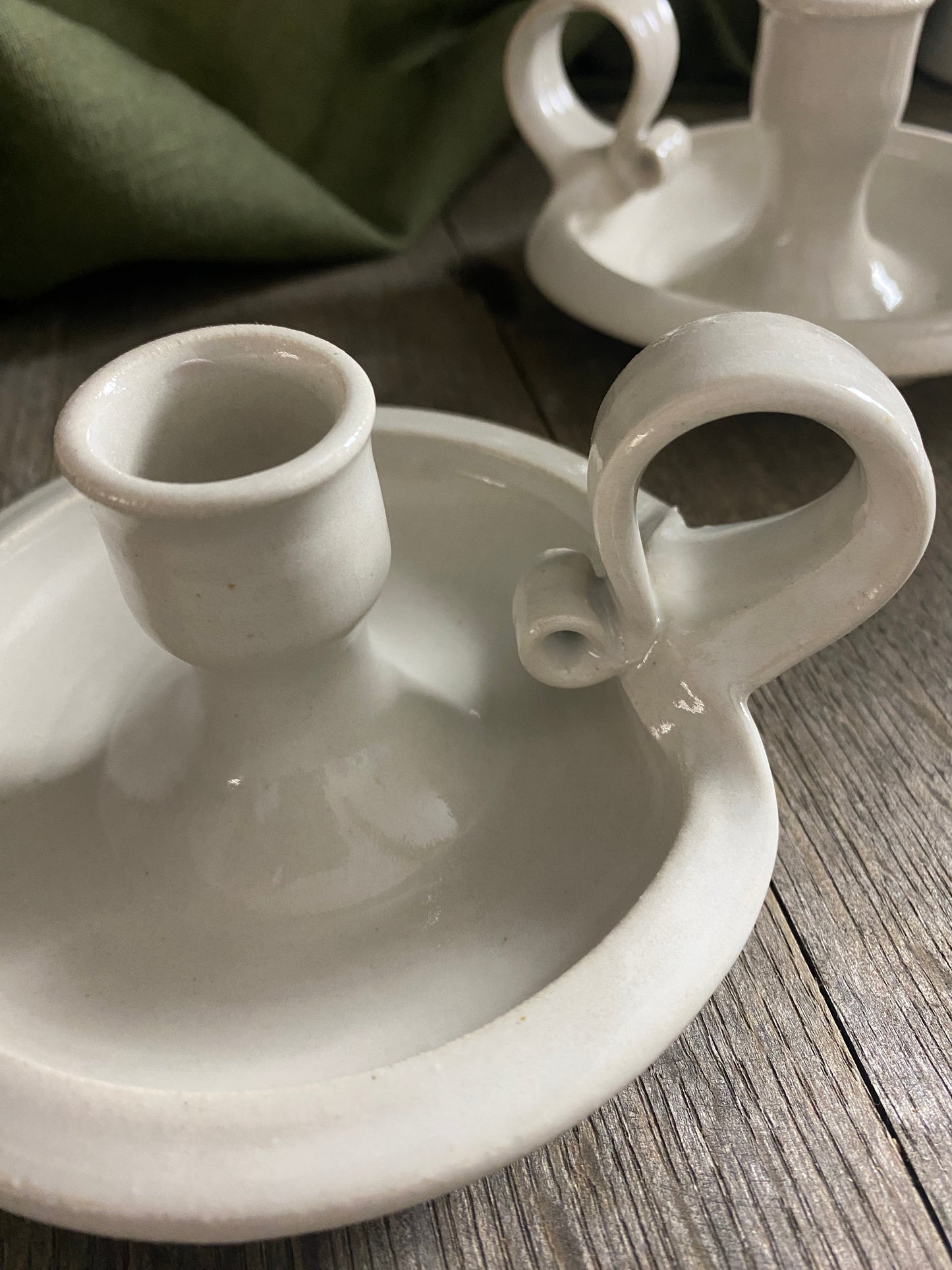 Candlesticks set of 2 hand-made with handle