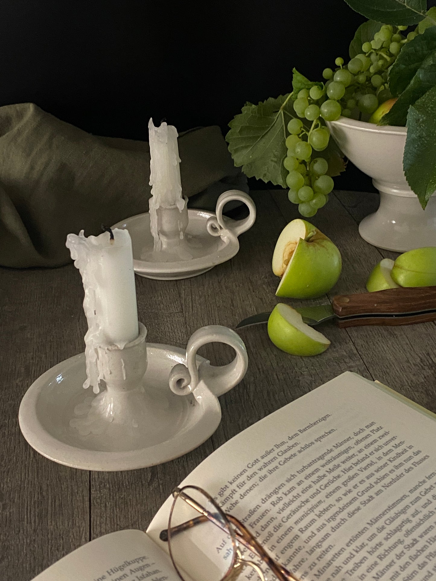 Candlesticks set of 2 hand-made with handle