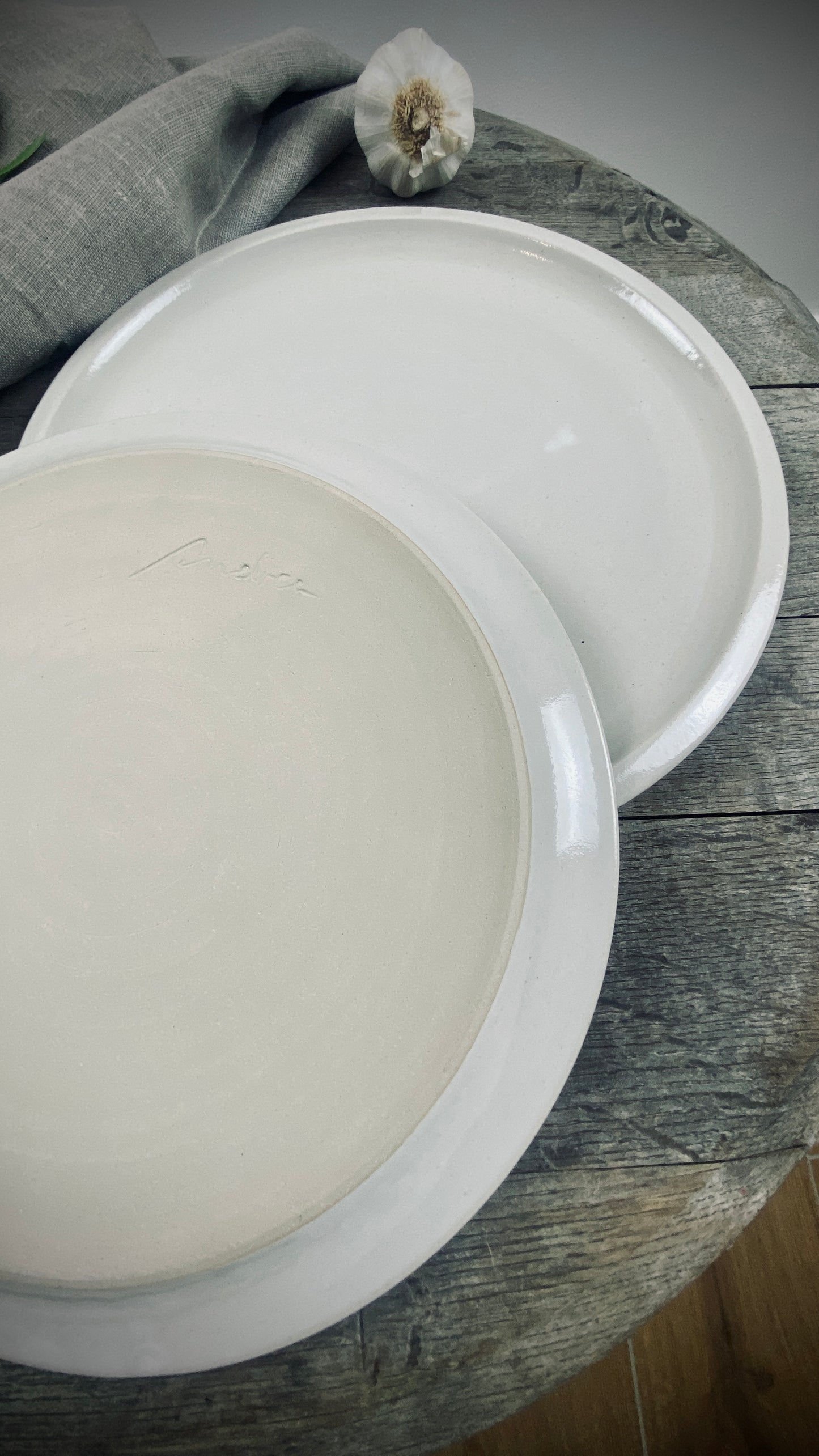 Handgetöpferte 2er Set-Tischserie Klassik große Teller Atelier Andrea