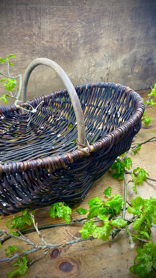 Hand-woven wicker basket from Eastern Europe