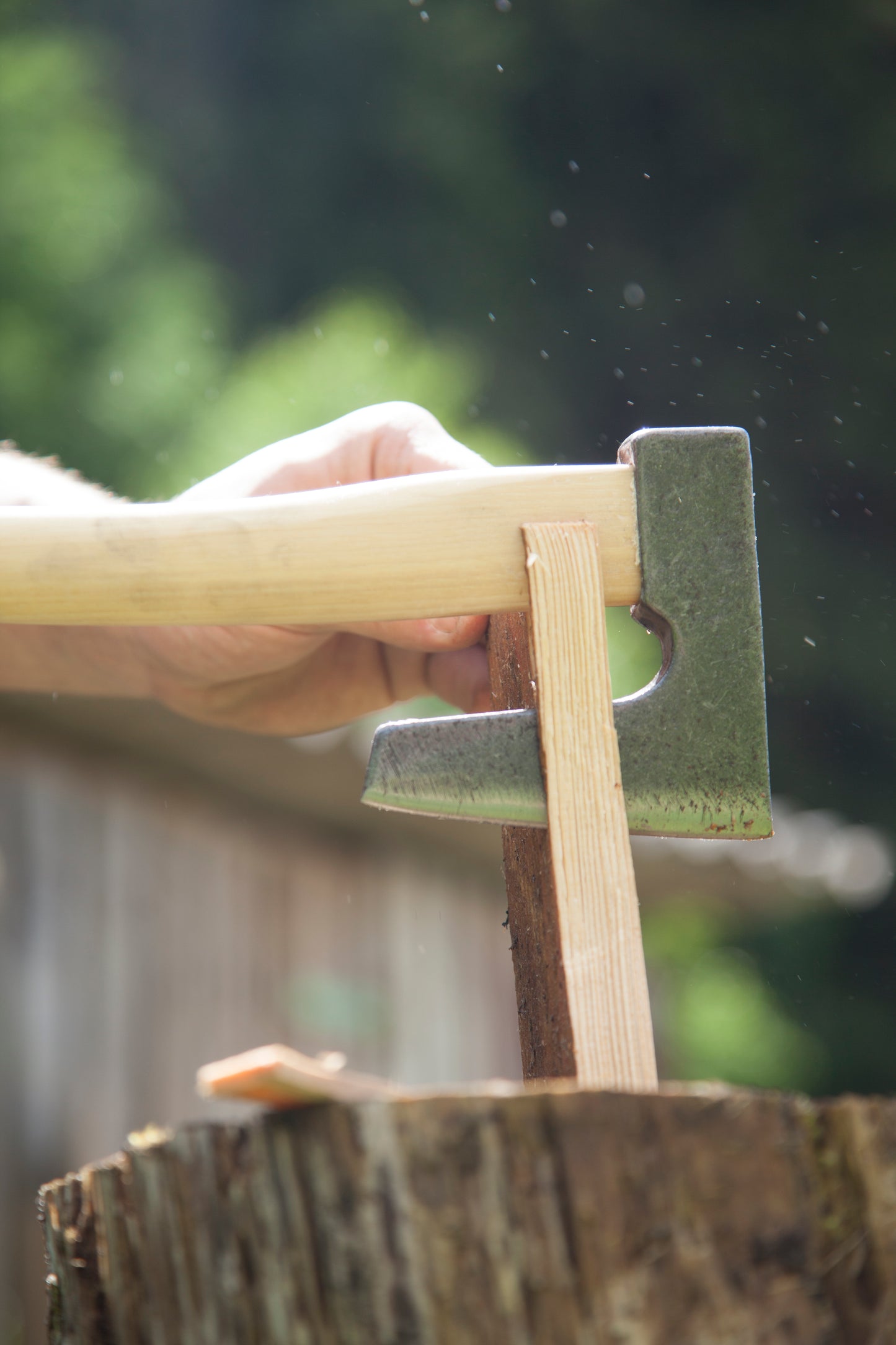 Krumpholz – Garden axe with and without leather blade guard and belt buckle