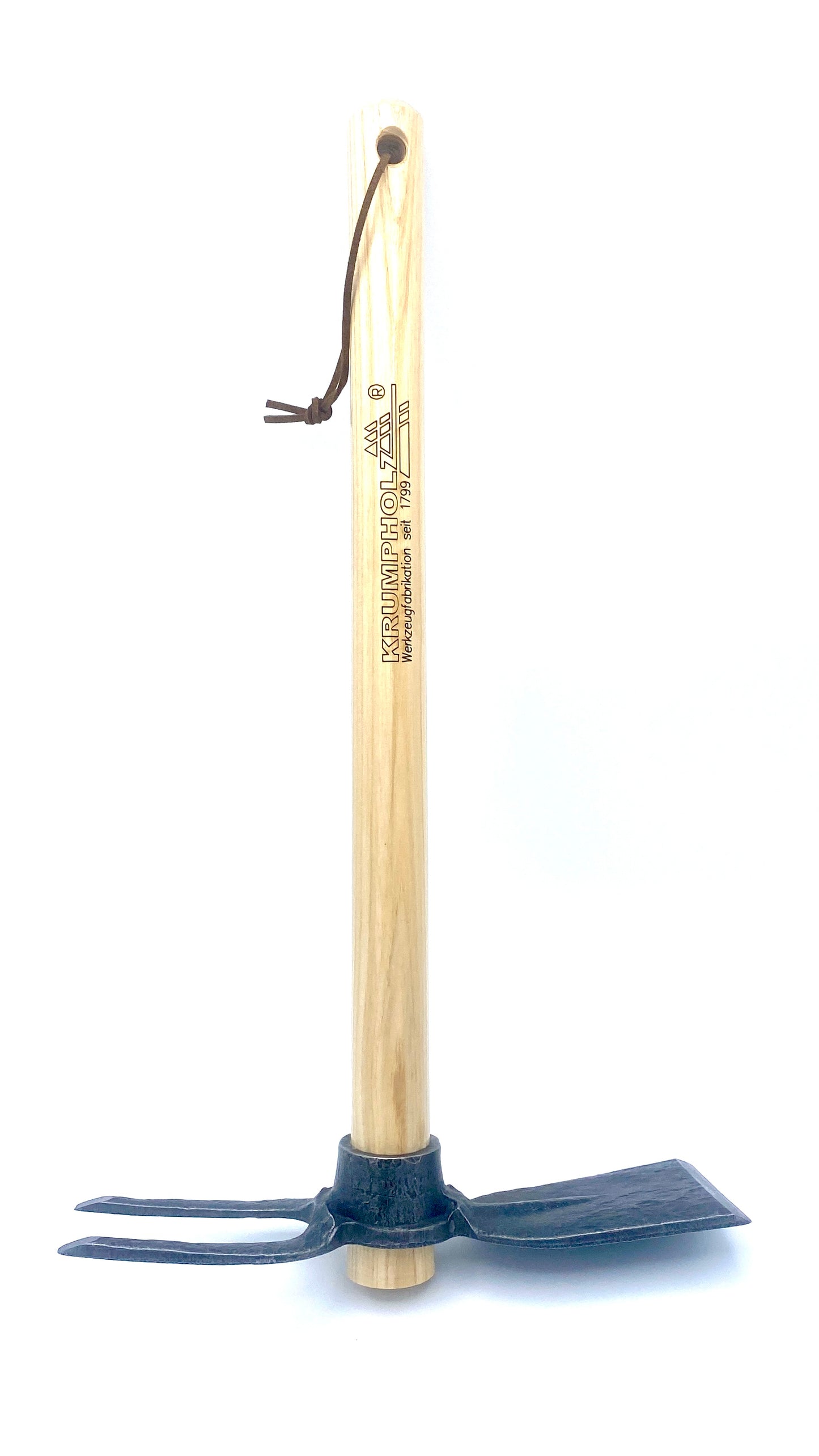 Krumpholz Hacke ca. 60 cm für Hochbeet und Garten mit Doppelfunktion Eschenstiel