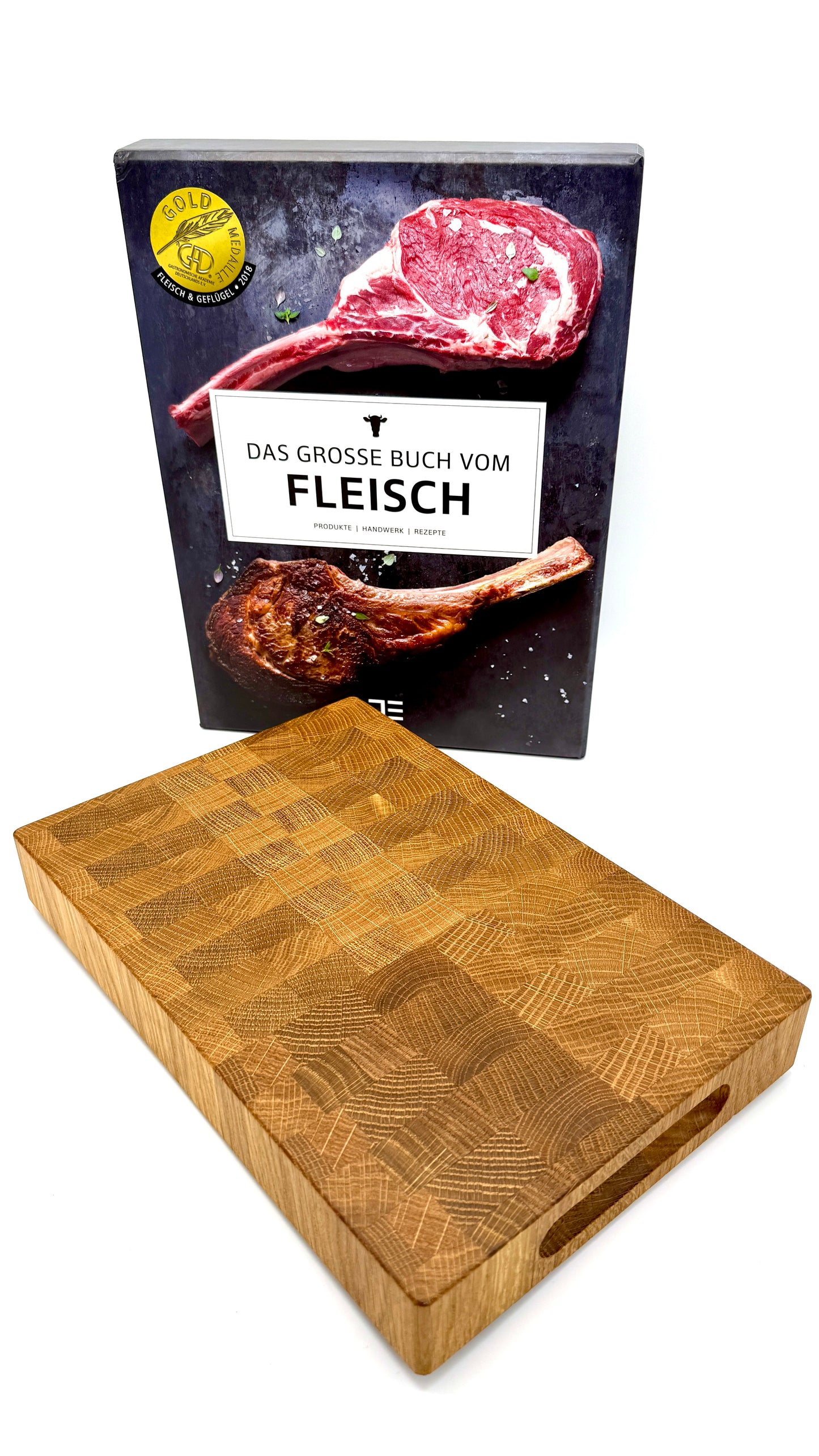 Geschenkset Das große Buch vom Fleisch & Finnisches Hackbrett aus Eiche
