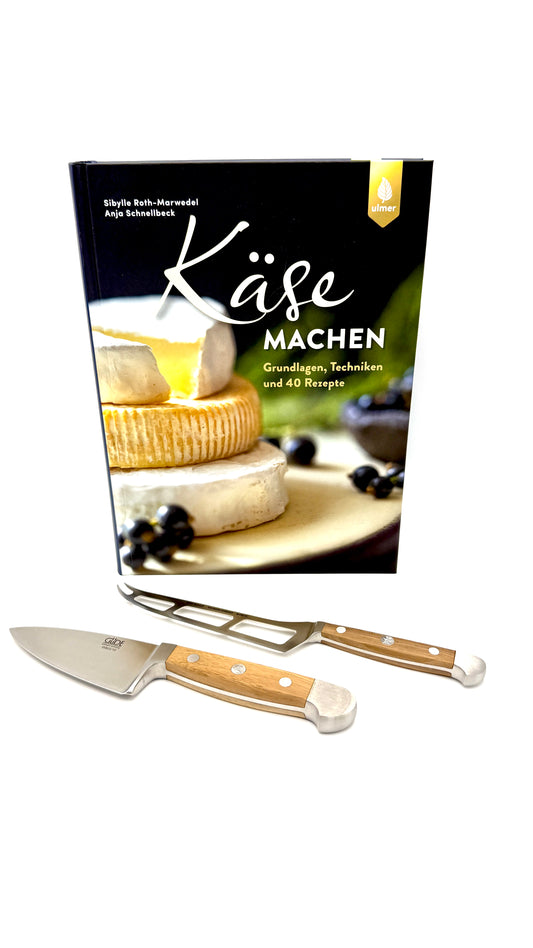 Geschenkset „Käse & Kulinarik“ – Buch „Käse machen“ & Geschenk-Box Hart-/Weichkäseset