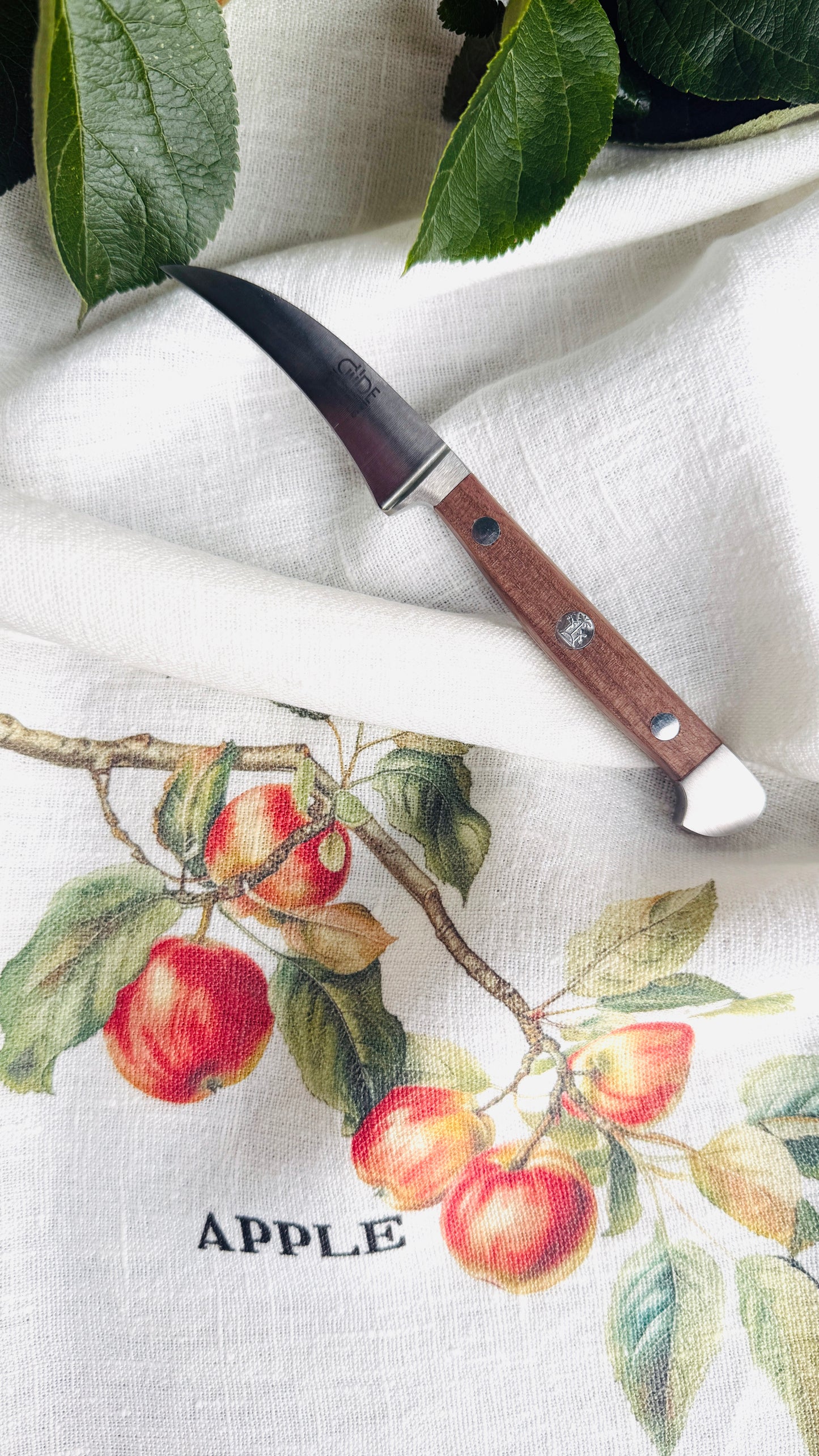 Geschenkset Apfel Leinentuch & Schälmesser