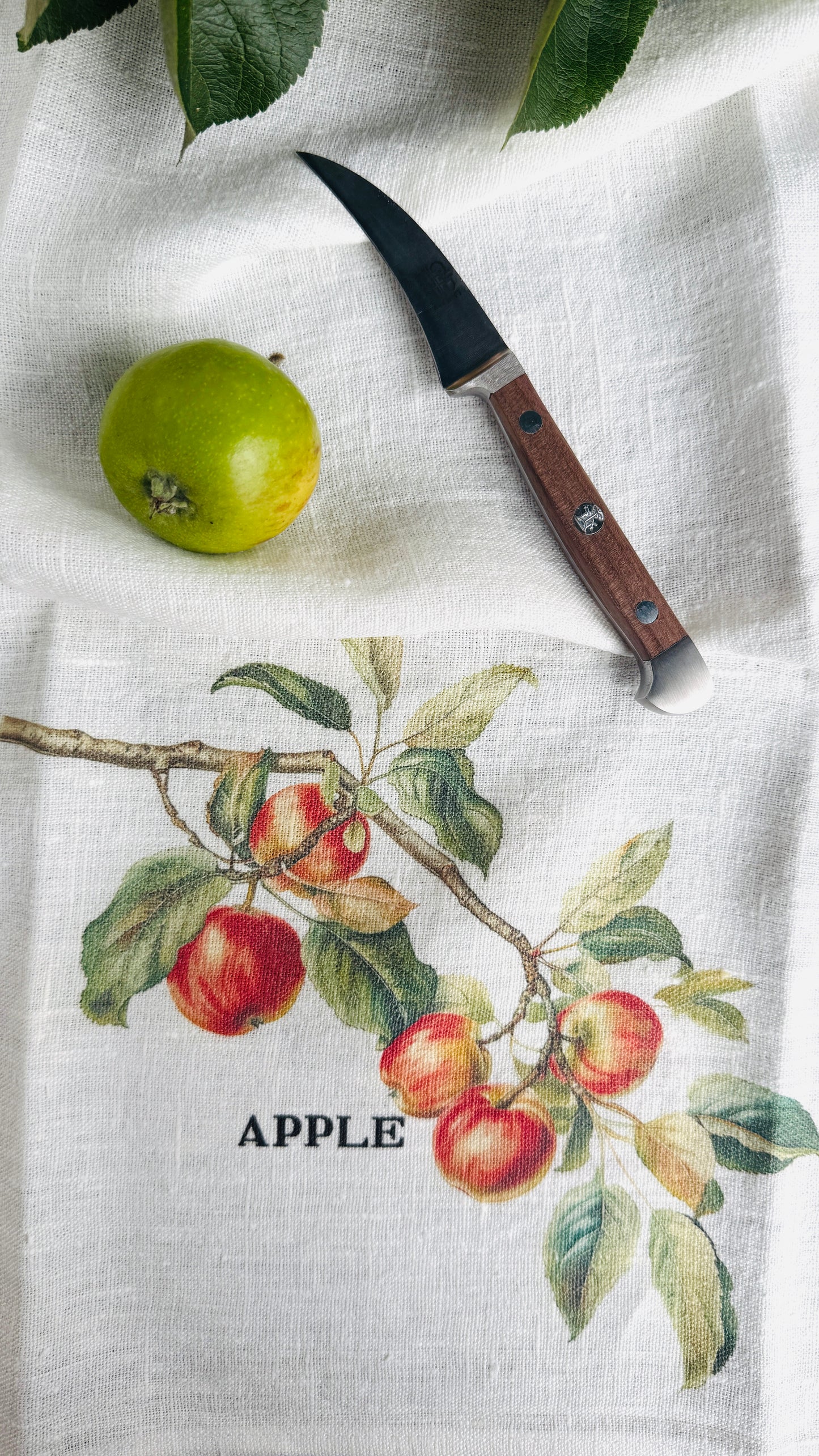 Geschenkset Apfel Leinentuch & Schälmesser