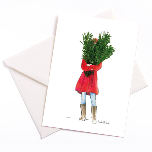 Christmas tree branch - Christmas card with envelope