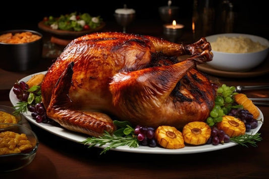 Festliche Weihnachtspute mit Walnuss-Cranberry-Füllung