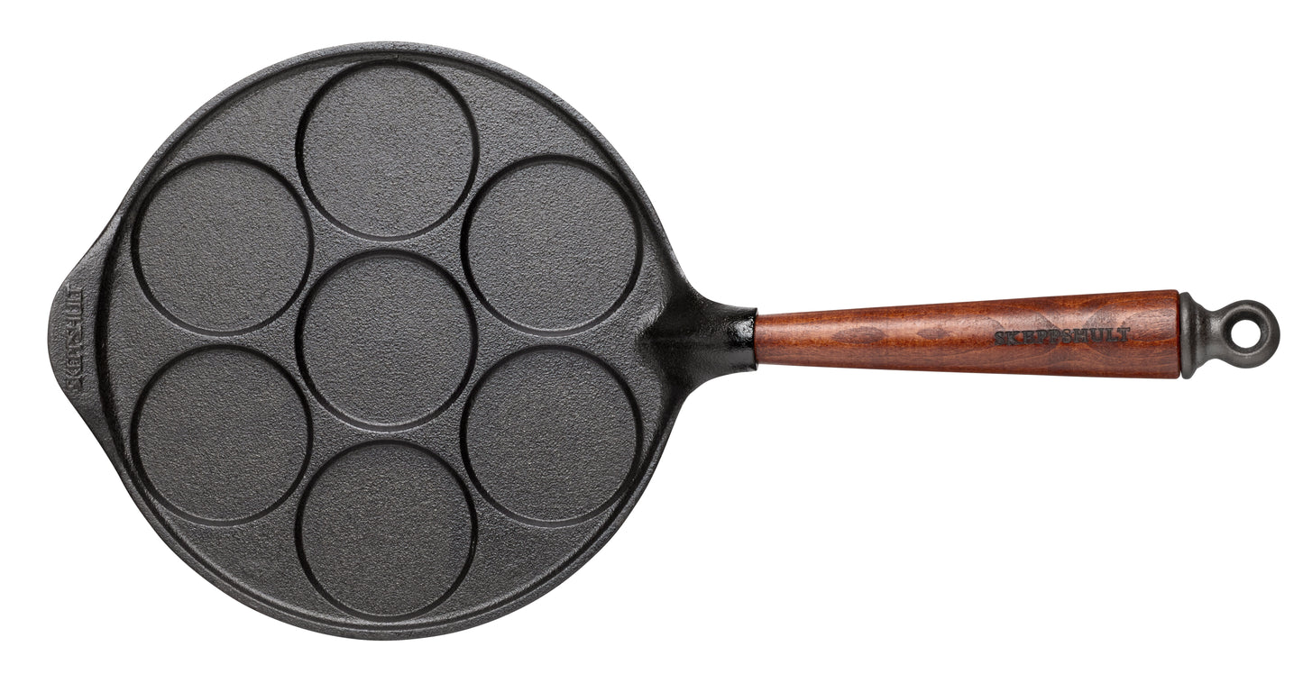 Pfannkuchenpfanne aus Gusseisen 23 cm mit 7 Mulden – Skeppshult