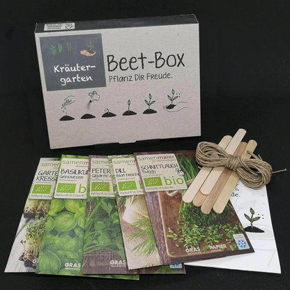 Samen Maier - BIO Beet-Box „Kräutergarten“ – 5 Kräutersorten
