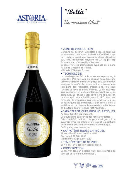 Sparkling wine Brut Millesimato “Beltà” Astoria 0.75 liters