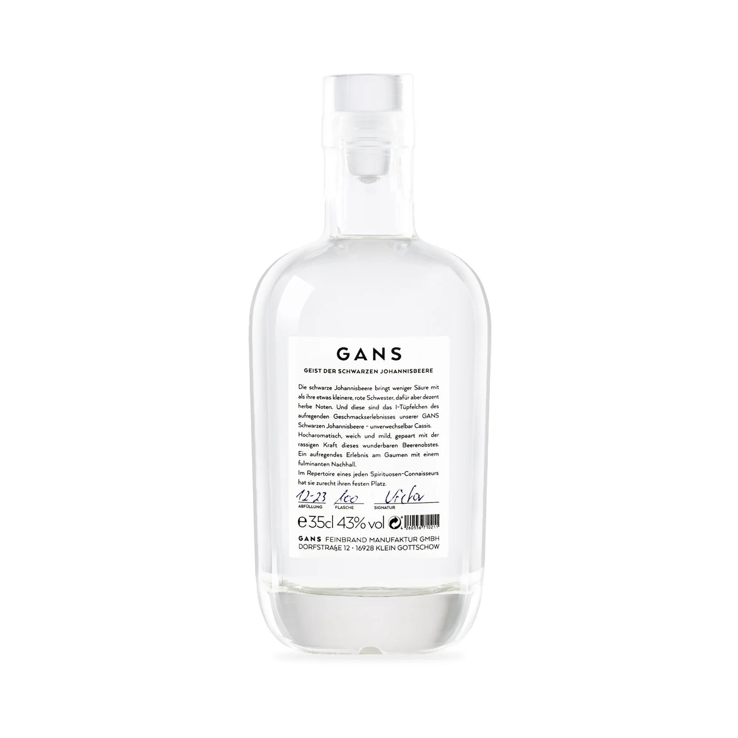 GANS Schwarze Johannisbeere Geist 350 ml