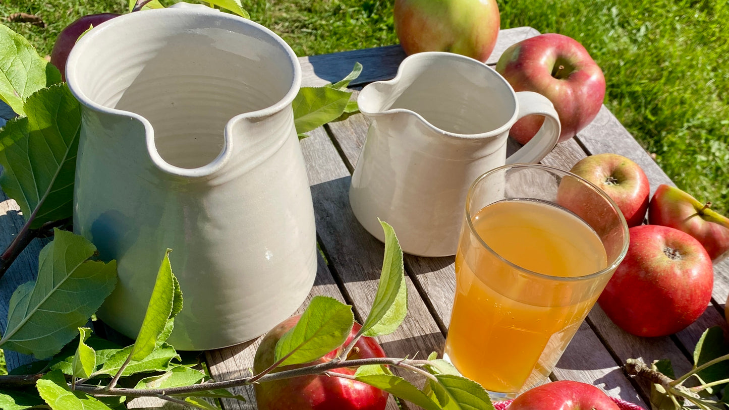 Jug set of 2 wide (small &amp; large) hand-made