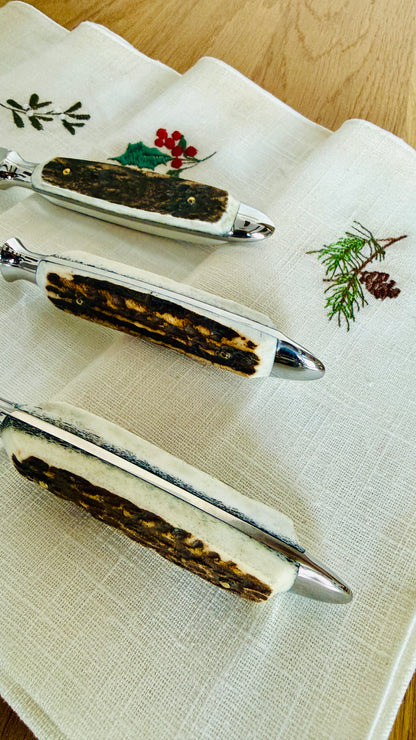Oak leaves - dinner knife with stag horn handle