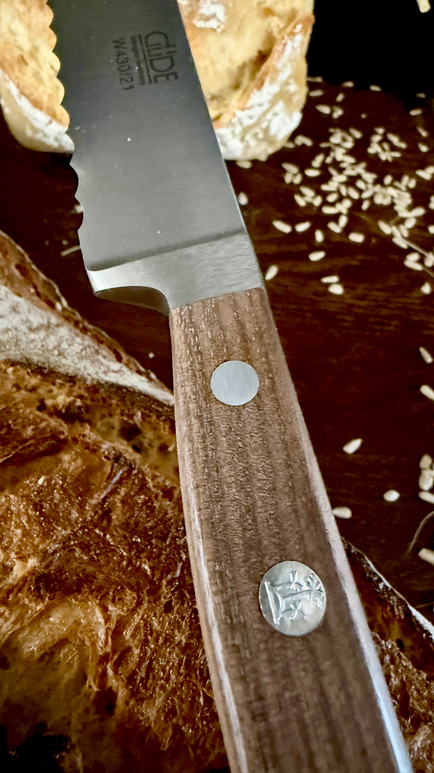 Güde bread knife Alpha walnut (blade length: approx. 21 cm) 