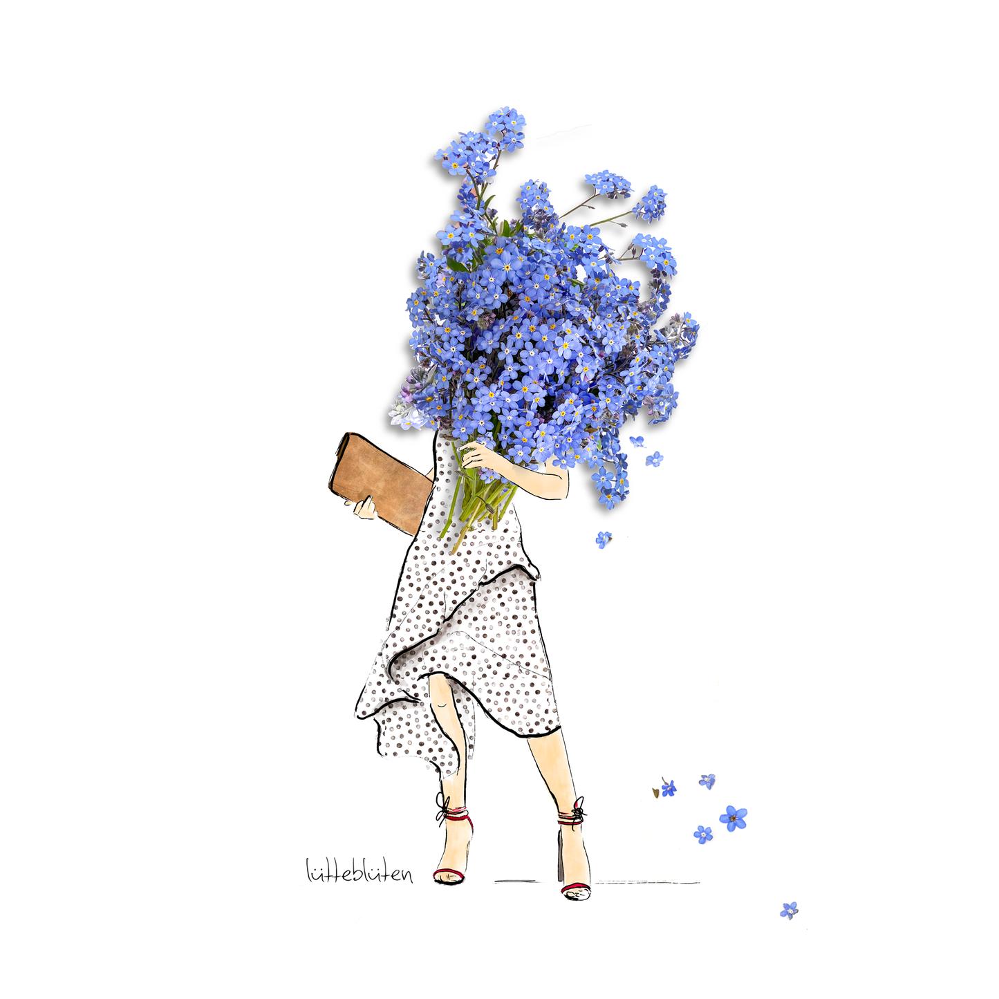 Vergiss meine nicht Blume - Karte mit Umschlag