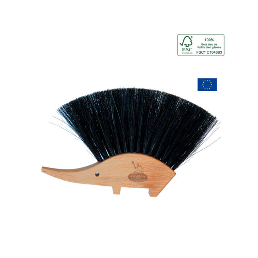 Tisch- / Möbel Bürste Igel Holz und Rosshaar - La Droguerie