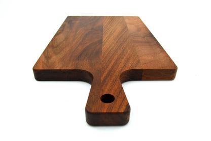 Mittelgroßes Holzbrett mit Griff aus Walnuss- und Buchenholz ca. 33x18x2 , Käsebrett
