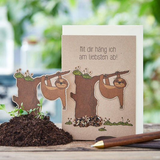 Saatsteckerkarte - Mit dir häng ich am liebsten ab
