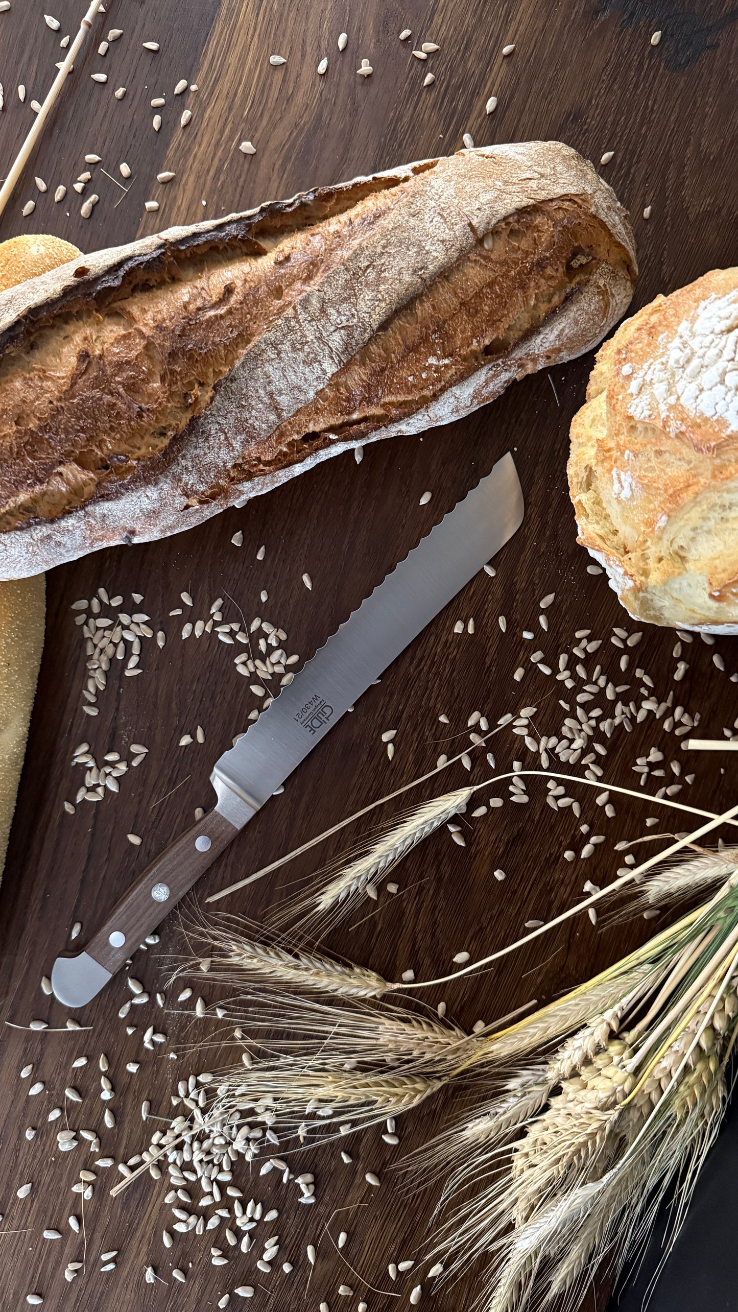 Güde bread knife Alpha walnut (blade length: approx. 21 cm) 