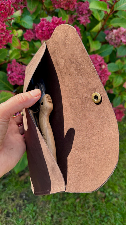 Original Löwe 6.107 anvil scissors natural real wood handle