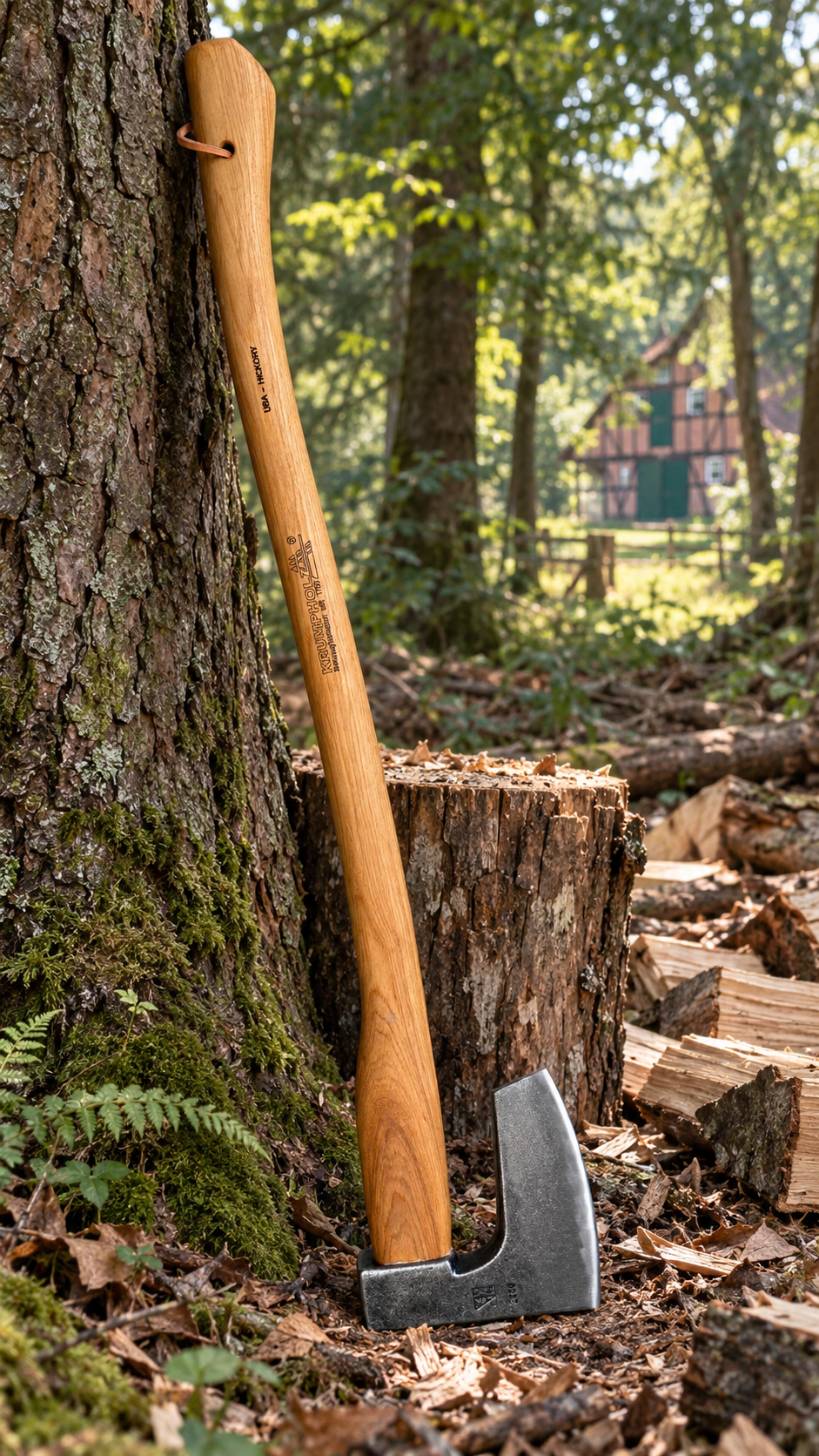 Krumpholz - Forst- und Spaltaxt Nr. 0085 mit 90 cm Hickorystiel – 2 kg
