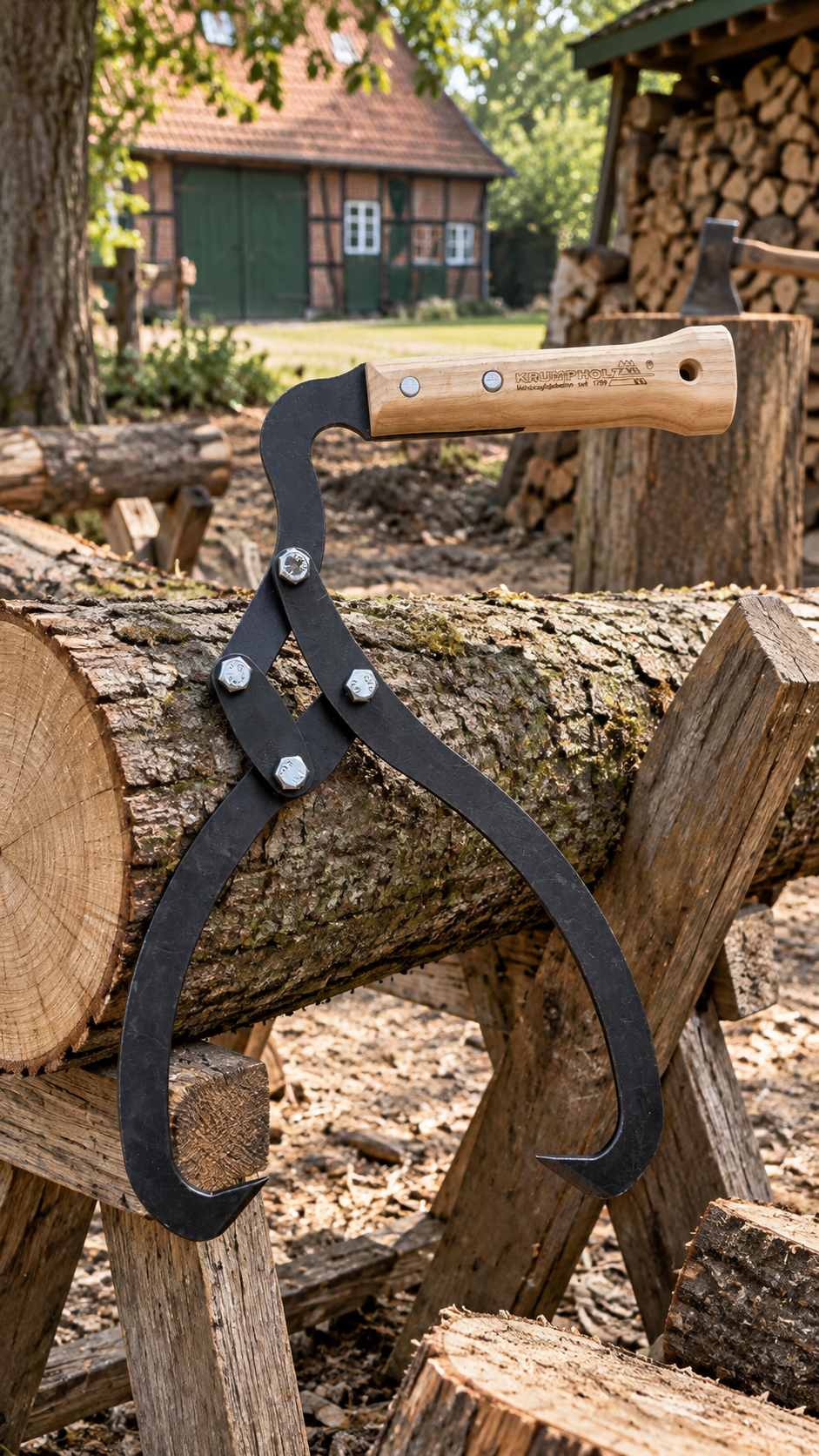 Krumpholz - Handpackzange Nr. 3161 mit Holzgriff – 250 mm Klauenöffnung
