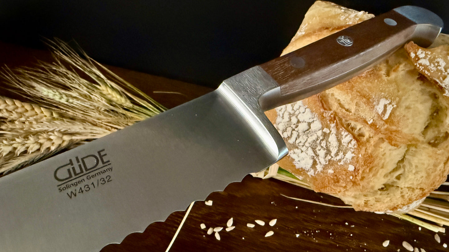 Güde bread knife Alpha walnut (blade length 32 cm)