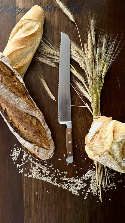 Güde bread knife Alpha walnut (blade length 32 cm)