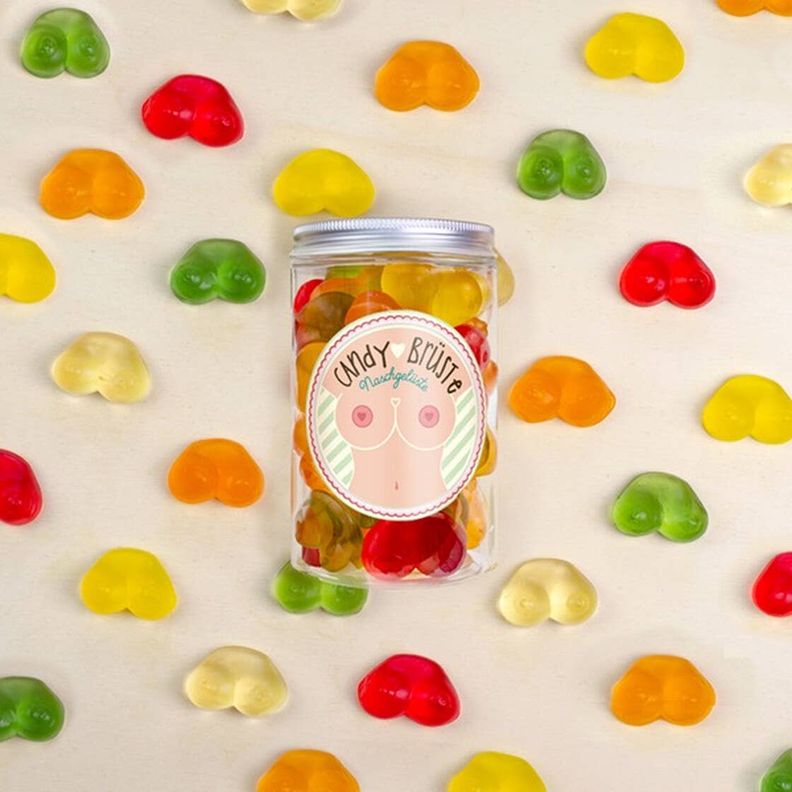 Candy Brüste Naschdose M Fruchtgummi Geschenkdose für JGA