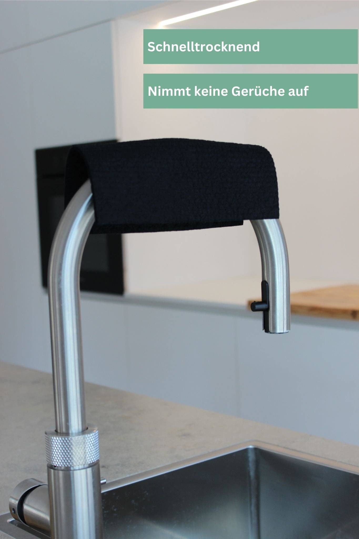 Öko-Schwammtuch kompostierbar, schwarz, 4er Set