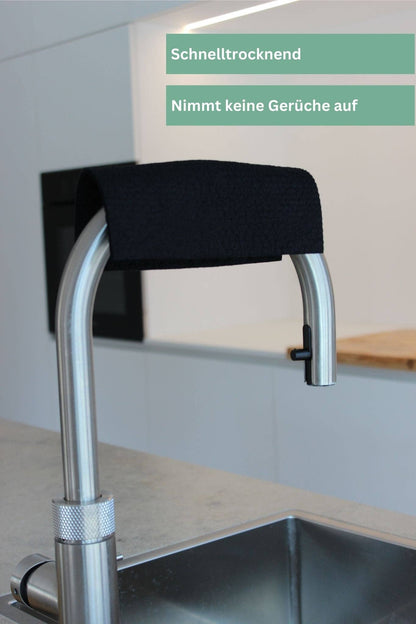 Öko-Schwammtuch kompostierbar, schwarz, 4er Set