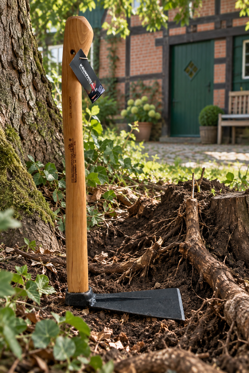 Krumpholz Pflanzhandhacke Nr. 1523 – mit 48 cm Eschen-Kuhfuß-Stiel