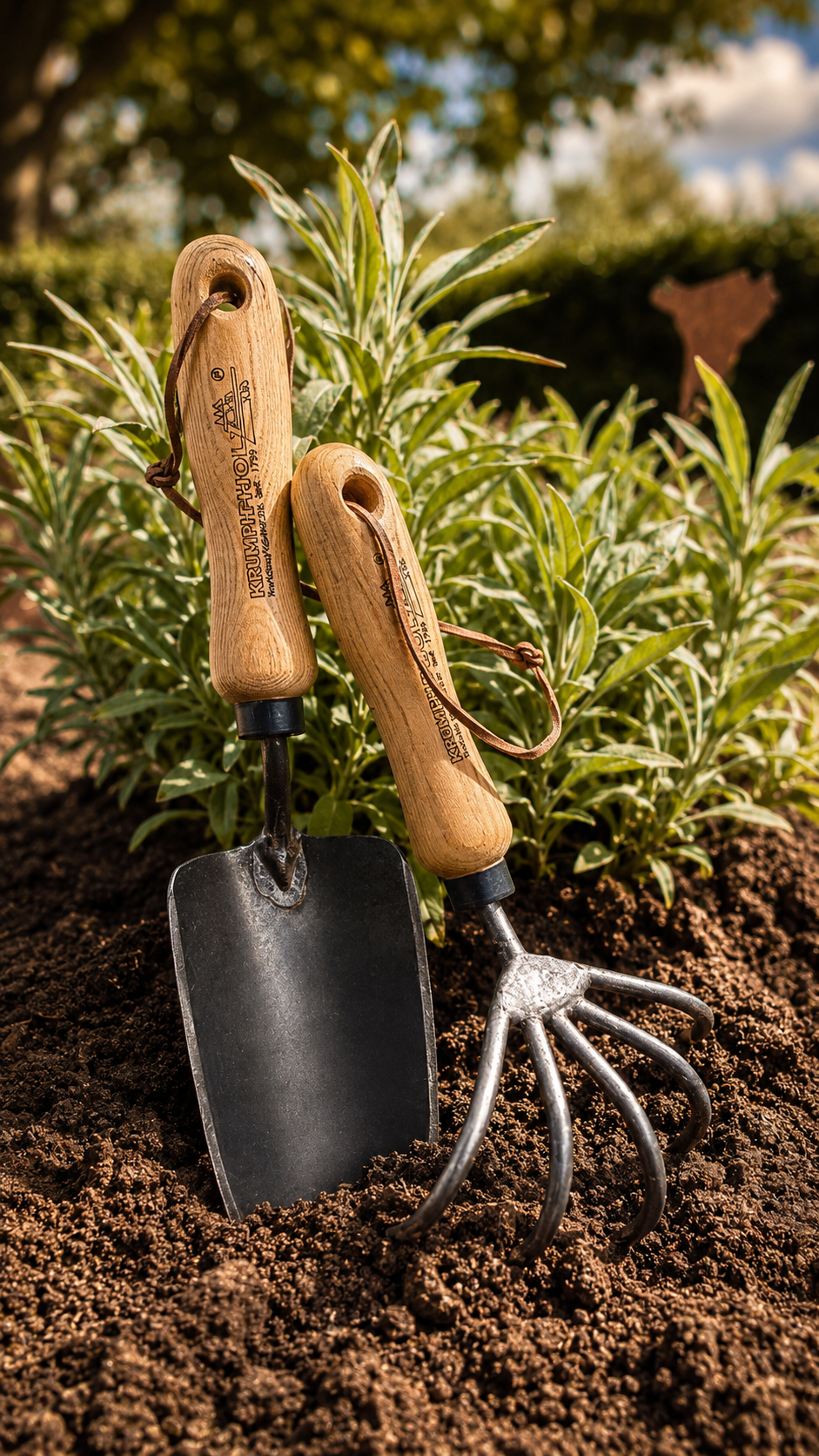 Geschenkset für Gartenliebhaber – Krumpholz Grubber & Pflanzenkelle