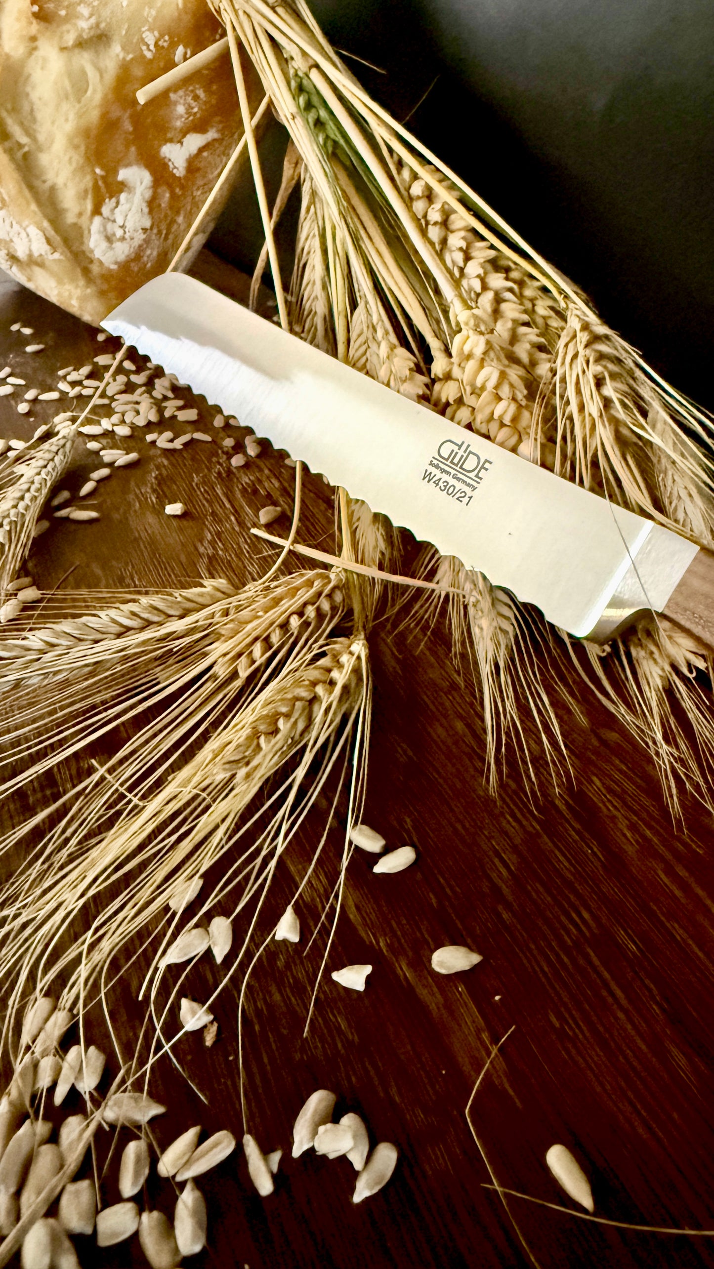 Güde bread knife Alpha walnut (blade length: approx. 21 cm) 