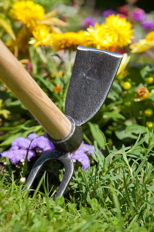 Krumpholz Hacke ca. 60 cm für Hochbeet und Garten mit Doppelfunktion Eschenstiel