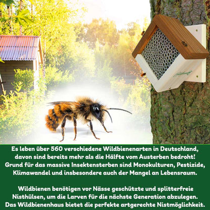 ERDENFREUND® Wildbienenhaus mit 4-fach Aufhängung